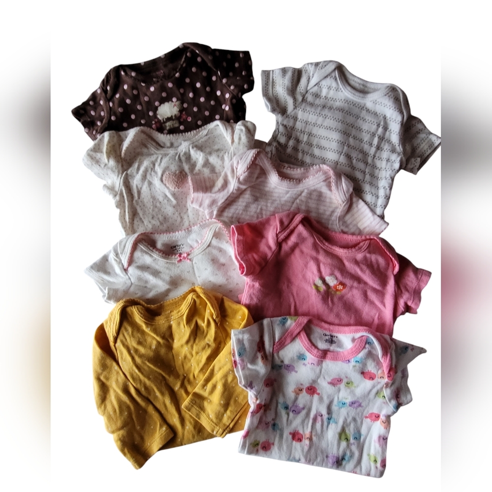 Baby Onesie Bundle - Pink, Yellow, White 3 mo 3-6 mo